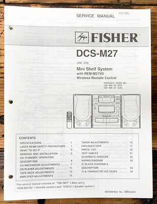 Fisher DCS-M27 Stereo Service Manual *Original*-image