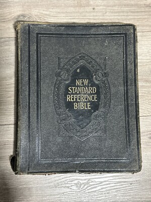 Vintage 1936 Blue Ribbon New Standard Reference Bible-Hertel Red Letter Edition-image