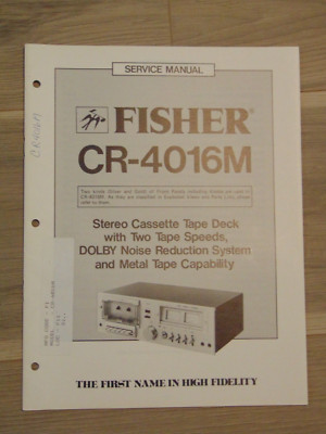 Fisher CR-4016M Service Manual Stereo Cassette Deck-image