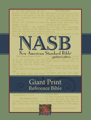 NASB Giant-Print Reference Bible: Indexed (Black Imitation Leather)-image