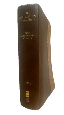 Zondervan NIV Life Application Study Bible Red Letter European Leather Brown-image