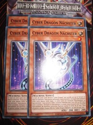 YU-GI-OH! COM PLAYSET CYBER DRAGON NACHTER SDCS-FR007 (LOT OF 4) NEW FRENCH-image