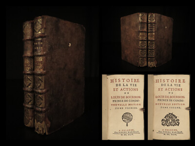 1694 1st ed Life Louis of Bourbon Prince of Conde Huguenot v Catholic France 2v-image