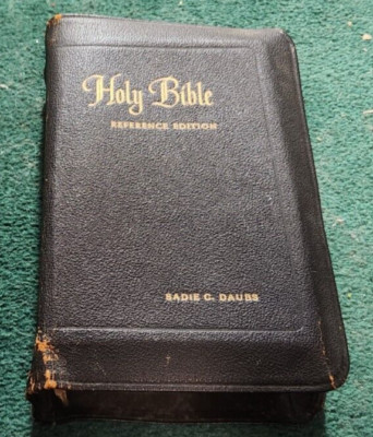 1955 HOLY BIBLE Teachers Edition Center Column Reference Spencer Press Leather-image