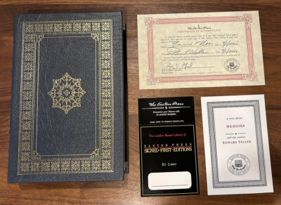 Easton Press: MEMOIRS by EDWARD TELLER - SIGNED - LEATHER FIRST EDITION 124/1225-image