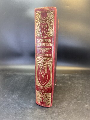 Antique 1909 NORDISK FAMILJEBOK Encyclopedia Vol. 10 Owl Edition-image