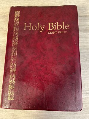 Giant Print KJV Holy Bible Concordance Reference Red Letter Leather 1976 Nelson-image