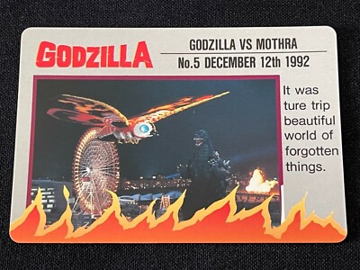 Godzilla Mothra Card 5 Banpresto 1993 TOHO Movie Rare Japan 2.32x3.38-image