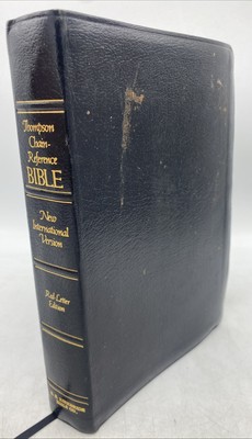 NIV 1983 Thompson Chain Reference Bible Red Letter Kirkbride Bible Leather Grey-image