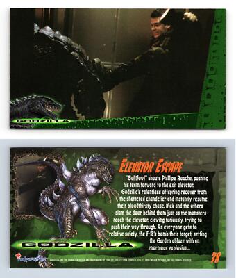 Elevator Escape #38 Godzilla 1998 Inkworks Supervue Trading Card-image