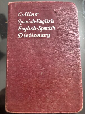 1955 Vintage Collin’s Spanish English Mini Dictionary Leather-image