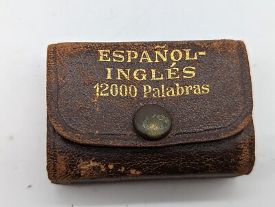 Antique Leather THE LITTLE WEBSTER 12000 Words Dictionary Spanish-English Mini-image