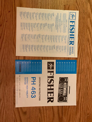 FISHER Stereo Boombox PH-463 Original Operating Instructions - Owners Manual-image