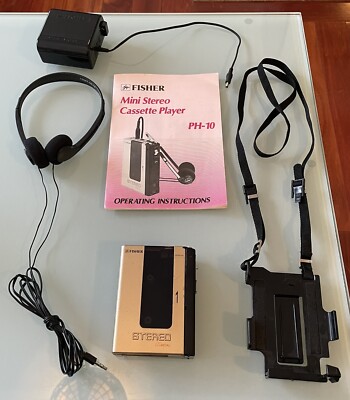 Rare Gold Fisher PH10 Stereo Metal Cassette Player With Instructions / Extras-image