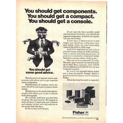 Vintage 1971 Fisher Console Stereo Print Ad-image