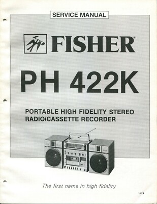 Vintage Fisher Service Manual Portable Stereo Radio Cassette Recorder PH-422K-image