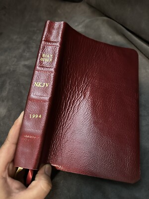 nkjv giant print center column reference New King James Red Burgundy Leather-image