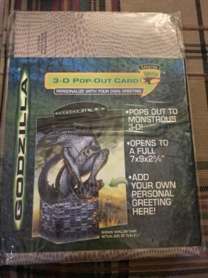 Lot of 8 G.G.I. Godzilla 3D Pop-Out Greeting Card 1998 NEW SEALED 7 X 9 X 2 5/8