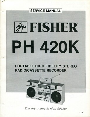 Vintage Fisher Service Manual Portable Stereo Radio Cassette Recorder PH-420K-image