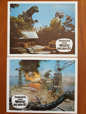 DESTROY ALL MONSTERS (1968) 8 Original German Lobby Cards GODZILLA KAIJU-image