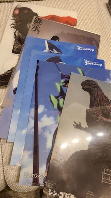Shin Godzilla Evangelion Kamen Rider A4 Clear File Set 7 pcs New-image