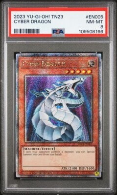 PSA 8 QUARTER CENTURY RARE LIMITED ED CYBER DRAGON 2023 TN23-EN005 YUGIOH CARD-image