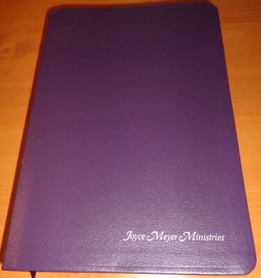 Classic 1987 LARGE PRINT Joyce Meyer Bible Purple Bonded Leather AMP-image