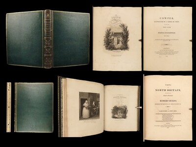 1803 BEAUTIFUL 1ed Lives of Robert Burns William Cowper & Bloomfield Illustrated-image