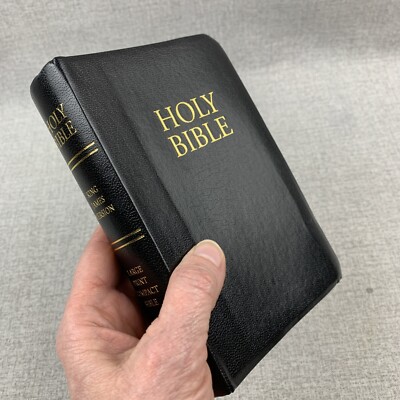 Holy Bible King James Version - Large Print Compact Bible Black Faux Leather-image