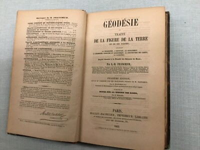Geodesie par L-B Francoeur 1855 Rare. Very well-cared for condition.-image