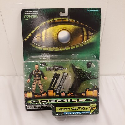  Trendmasters 1998 GODZILLA CAPTURE NET PHILLIPE Action Figure, MOC-image