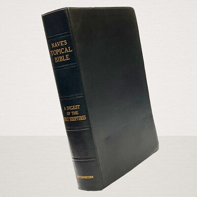 Vintage 1962 Nave's Topical Bible Thumb-Indexed Southwestern Black Soft Cover-image