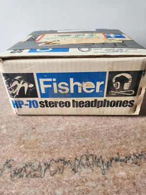 Fisher Stereo Headphones HP-70 Made in Japan Vintage With Original Box -image