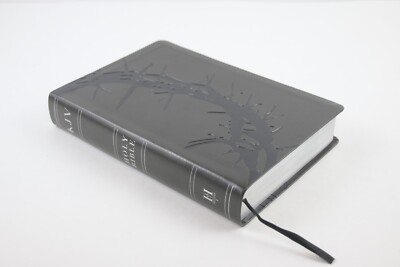 KJV Large Print Reference Bible Charcoal Crown of Thorns LeatherTouch Holman-image