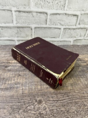 VTG KJV GIANT PRINT HOLY BIBLE Bonded Leather Red Letter NELSON 544BG HEAVY USE-image