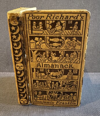 Antique Benjamin Franklin Poor Richard’s Almanack Leather Edition 1898 De Vinne-image