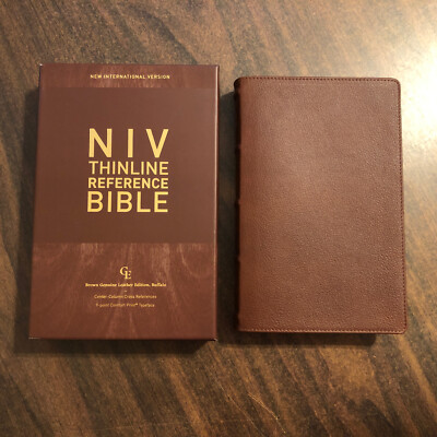 NIV Thinline Reference Bible - $119.99 Retail - Brown Genuine Buffalo Leather-image