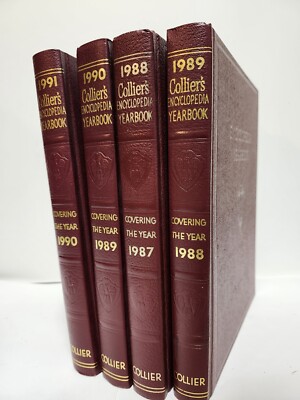 Collier's Encyclopedia Yearbooks, 1988-1991 Covering Years 1987-1990, 4 Volumes-image
