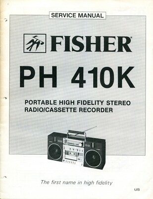 Vintage Fisher Service Manual Portable Stereo Radio Cassette Recorder PH-410K-image