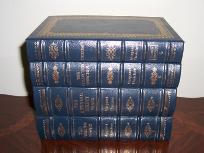 Easton Press Signed MARGARET THATCHER 4 vols Downing Street Path Power Speeches-image
