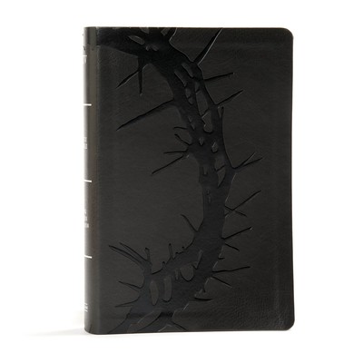 KJV Large Print Reference Bible Personal Size Charcoal Leather Touch Indexed-image