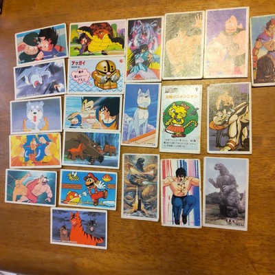 Dragon Ball & Godzilla Trading Cards Set 21 Cards Retro Used Collection-image