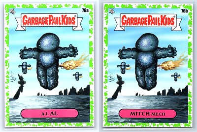 AI Artificial Intelligence Spielberg Garbage Pail Kids Spoof GREEN SP 2-Card Set-image