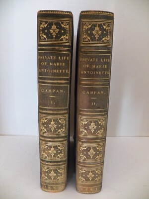 PRIVATE LIFE OF MARIE ANTOINETTE 2 VOLUMES, 1/4 DARK BLUE LEATHER + CORNERS 1885-image