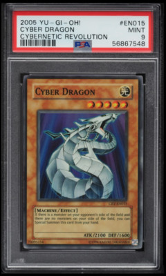 Cyber Dragon 2005 Yu-gi-oh CRV-EN015 Super Rare Cybernetic Revolution PSA 9 MINT-image