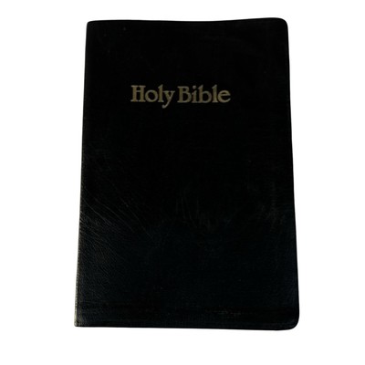 Vintage 1979 Leather Bound Bible King James Referenced Red Letter Giant Print-image
