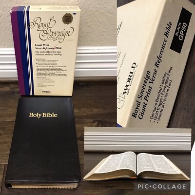 Holy Bible KJV Giant Print Verse Ref Royal Sovereign Special Limited Ed Leather-image