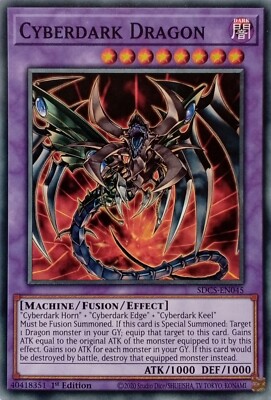 SDCS-EN045 CYBERDARK DRAGON COMMON 1ST EDITION YuGiOh CARD-image
