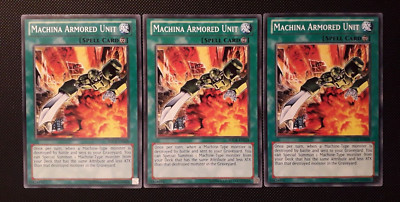 Yu-Gi-Oh! 3x Machina Armored Unit, SDCR-EN028, Common, 2nd Ed., English, NM/NM/EX-image