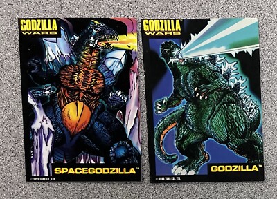GODZILLA WARS CARD SPACE GODZILLA and GODZILLA TRENDMASTERS TOY  TOHO 1995 POOR-image